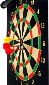 img 1 attached to 🎯 SasaAccueil 15'' Magnetic Safe Dart Board for Kids and Adults - Double-Sided Dartboard with 12 Darts