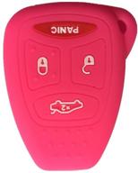 🔑 protective hot pink silicone rubber key fob skin cover for 2006-2007 mitsubishi raider logo