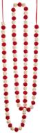 7-foot red and white christmas pom pom garland - 85-inch long - holiday decor logo