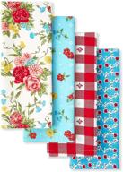 the pioneer woman sweet rose kitchen towels: 4-piece set for stylish and practical kitchen cleanup logo