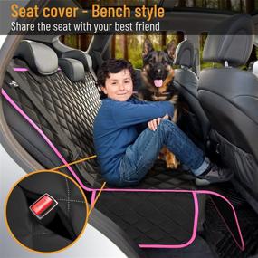 img 2 attached to 🐾 Waterproof Dog Car Seat Cover with Mesh Window - Durable Non Slip Hammock Protection Against Pet Fur, Dirt - Back Seat Dog Car Seat Cover for Cars & SUVs