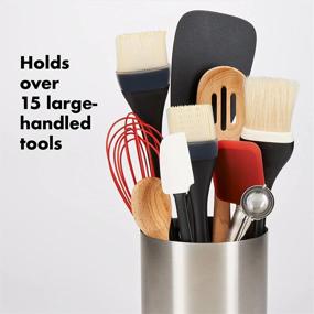 img 1 attached to 🔪 Efficiently Organize Your Utensils with the OXO Good Grips Stainless Steel Rotating Utensil Holder