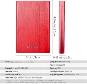 img 2 attached to 💻 1TB Red Portable Slim External Hard Drive for PC, Laptop, and Mac