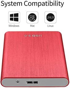 img 3 attached to 💻 1TB Red Portable Slim External Hard Drive for PC, Laptop, and Mac