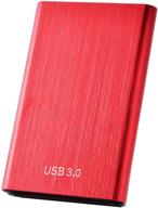 💻 1tb red portable slim external hard drive for pc, laptop, and mac logo