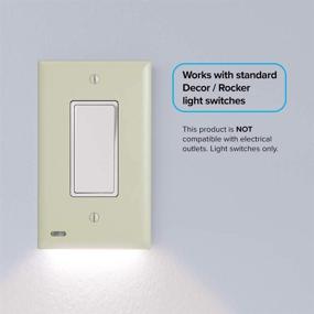 img 3 attached to 🔌 3-Pack SnapPower SwitchLight - LED Night Light for Single-Pole Light Switches - Light Switch Plate with Adjustable Brightness and Auto On/Off Sensor - Rocker Style in Ivory