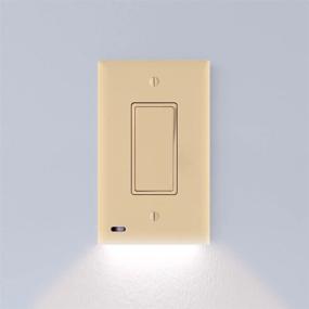 img 4 attached to 🔌 3-Pack SnapPower SwitchLight - LED Night Light for Single-Pole Light Switches - Light Switch Plate with Adjustable Brightness and Auto On/Off Sensor - Rocker Style in Ivory
