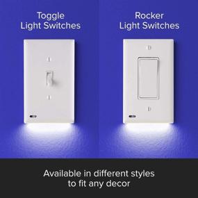 img 1 attached to 🔌 3-Pack SnapPower SwitchLight - LED Night Light for Single-Pole Light Switches - Light Switch Plate with Adjustable Brightness and Auto On/Off Sensor - Rocker Style in Ivory