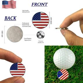 img 1 attached to 🏌️ Golf Gloves Men Left Hand Right with Ball Marker USA Flag - 2 Pack Leather Breathable Comfort: Size S M ML L XL