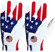 🏌️ golf gloves men left hand right with ball marker usa flag - 2 pack leather breathable comfort: size s m ml l xl logo