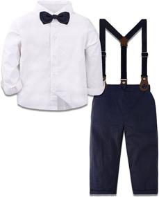 img 4 attached to 👔 Stylish Toddler Suits for Boys: Bearer Outfits Boys' Clothing Sets