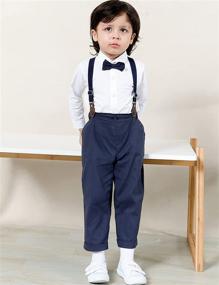 img 3 attached to 👔 Stylish Toddler Suits for Boys: Bearer Outfits Boys' Clothing Sets