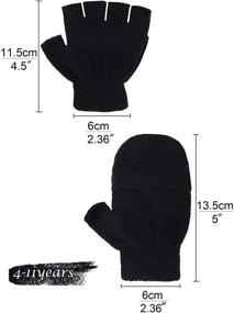 img 1 attached to Перчатки-митенки без пальцев: стильные вязанные аксессуары для девочек