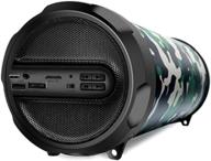 woozik rockit go portable speaker: wireless boombox with fm radio, micro sd card, usb, aux support -- camouflage logo