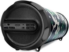 img 4 attached to WOOZIK Rockit Go Portable Speaker: Wireless Boombox with FM Radio, Micro SD Card, USB, AUX Support -- Camouflage