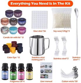 img 3 attached to 🕯️ Aibrisk DIY Soy Candle Making Kit - Supplies Including Candle Making Pouring Pot, Wicks, Sticker, Holder, Beeswax, Tins, and Spoon