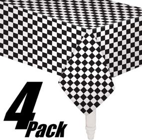 img 1 attached to Oojami Checkered Tablecloth Disposable Racing
