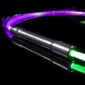 img 3 attached to 💡 GloFX Double Space Whip Remix - [PROGRAMMABLE LED Fiber Optic Whip] - 6 Ft 360° Swivel - Super Bright Light Up Rave Toy for EDM Pixel Flow Lace Dance Festivals