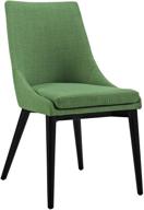 optimizely green fabric upholstered kitchen and dining room chair - modway viscount mid-century modern logo