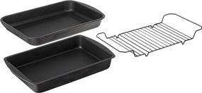 img 3 attached to 🍳 G & S Metal Products ProBake Teflon Nonstick Bake, Broil, and Roast Pan Set, 3-Piece Charcoal Kit