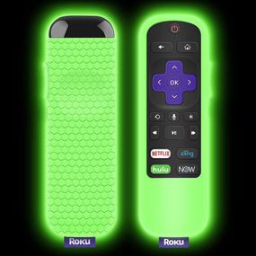 img 4 attached to 📺 3600R Чехол для пульта дистанционного управления TCL Roku TV Streaming Stick - силиконовый чехол для ударопрочного пульта дистанционного управления, универсальная антискользящая обложка (свечение зеленое)