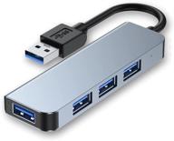 💻 high-speed 4-port usb hub for surface, macbook, laptop, desktop, and more - hilzo slim portable usb 3.0 & usb 2.0 hub with led indication логотип