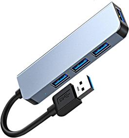 img 3 attached to 💻 High-Speed 4-Port USB HUB for Surface, MacBook, Laptop, Desktop, and More - HILZO Slim Portable USB 3.0 & USB 2.0 Hub with LED Indication