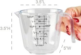 img 1 attached to 🔍 Clear Plastic Measuring Cup with Handle and Pour Spout - HOME-X Big Number (1 1/2 Cups)