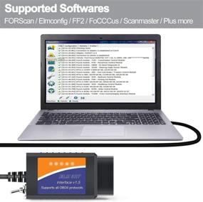 img 1 attached to 🚗 OBDMONSTER ELM327 USB FORScan OBD2 Adapter for F150 F250 Car and Light Truck, ELMconfig Scanner with MS CAN/HS CAN Switch, Windows Diagnosis - V1.5 PIC18F25K80 Chip