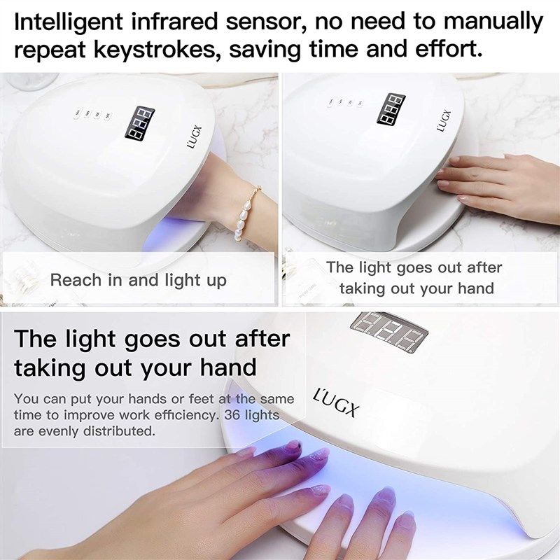  L'UGX UV LED Nail Lamp, 60W Rechargeable Nail Lamp