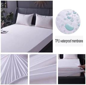 img 1 attached to Premium Full Size Waterproof Mattress Protector | Ultra Soft Breathable Bed Cover | Noiseless & Vinyl-Free | Deep Pocket Fitted Mattressprotector for Pets, Kids, and Adults