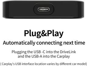 img 1 attached to 📱 DriveLink Wireless Apple Carplay Adapter for iPhone - Compatible with Factory Wired Carplay - 2017-2021 Cars Model - Cplay2air - Convert Wired to Wireless Carplay - Type C Plug & Play - Black