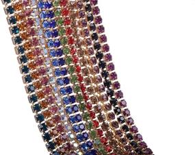 img 3 attached to 💎 KAOYOO 12 Yards Crystal Rhinestone Chain Trim: A Sparkling DIY Essential for Sewing, Crafts & Decorations (1 Yard Each, SS06/2.0mm/0.08")