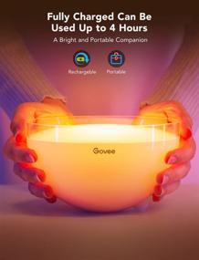 img 2 attached to 🌈 Govee Ambient Light: WiFi & Bluetooth LED Table Lamp for Bedroom, Living Room, and Gaming - Smart, Portable, and Rechargeable with Alexa and Google Assistant Compatibility