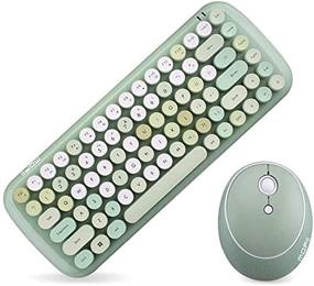 img 3 attached to 🎀 KBD Mini Wireless Keyboard Mouse Set – Round Keycap, Multi-Colour Green - Ideal for Girls!