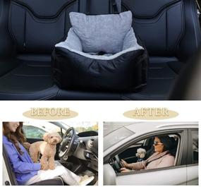 img 1 attached to 🐶 Beewarm Dog Car Seat Booster: Ultimate Comfort and Safety for Small Puppies - Lifetime Replacement, Detachable Design with Storage Pocket and Clip-on Safety Leash