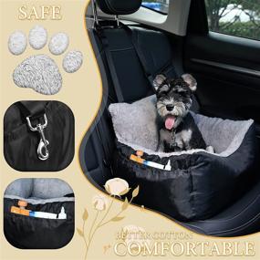 img 3 attached to 🐶 Beewarm Dog Car Seat Booster: Ultimate Comfort and Safety for Small Puppies - Lifetime Replacement, Detachable Design with Storage Pocket and Clip-on Safety Leash