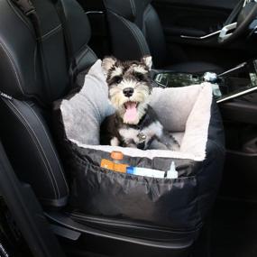 img 4 attached to 🐶 Beewarm Dog Car Seat Booster: Ultimate Comfort and Safety for Small Puppies - Lifetime Replacement, Detachable Design with Storage Pocket and Clip-on Safety Leash