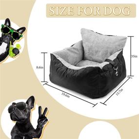 img 2 attached to 🐶 Beewarm Dog Car Seat Booster: Ultimate Comfort and Safety for Small Puppies - Lifetime Replacement, Detachable Design with Storage Pocket and Clip-on Safety Leash