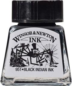 img 4 attached to 🖤 Winsor & Newton 14 мл флакон чёрной индийской черни для рисования.