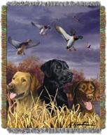 🐶 the northwest company bird dog trio woven tapestry throw blanket, 48x60 inches (htm051000005ret) logo