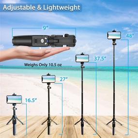 img 2 attached to 🤳 Fugetek 48-Inch Portable Selfie Stick & Tripod: Extendable, Bluetooth Remote, Aluminum Alloy, All-in-One for Photos, Video, TIK Tok, Compatible with iPhone & Android Devices