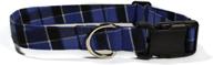 handmade designer dog collar: buffalo plaid with 🐶 blue gingham - adjustable fabric collar for enhanced style логотип