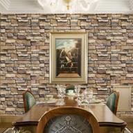 🧱 3d stone effect peel and stick backsplash wallpaper - abyssaly christmas, 17.71" x 118" - removable self-adhesive faux brick shelf paper логотип