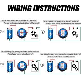 img 3 attached to 💎 Premium 19mm Latching Push Button Switch with 12V Blue Power Symbol Light - Stainless Steel Shell, NC/NO SPDT, Ideal for 3/4