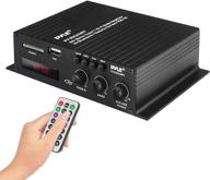 🔊 pyle pfa220bt class-t bluetooth power audio amplifier - mini dual channel stereo receiver box with usb, rca, and 12v adapter - 120w for subwoofer speaker, home theater, pa system, and studio use logo
