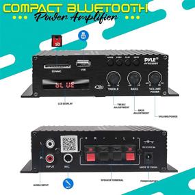 img 3 attached to 🔊 Pyle PFA220BT Class-T Bluetooth Power Audio Amplifier - Mini Dual Channel Stereo Receiver Box with USB, RCA, and 12V Adapter - 120W for Subwoofer Speaker, Home Theater, PA System, and Studio Use