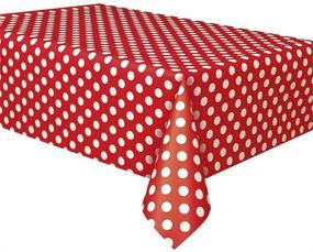 img 2 attached to 🎈 Red Polka Dot Plastic Tablecloth - Extra Large 108"x54" for Festive Décor