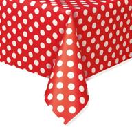 🎈 red polka dot plastic tablecloth - extra large 108"x54" for festive décor logo