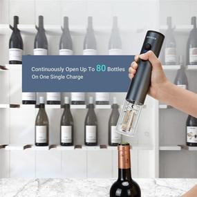 img 1 attached to 🍷 Rechargeable Electric Wine Opener Set: SOVIDER Automatic Corkscrew Opener with Foil Cutter - Ideal Gift Kit for Wine Lovers, LED Indicator Light, Stainless Steel - Perfect for Home Use